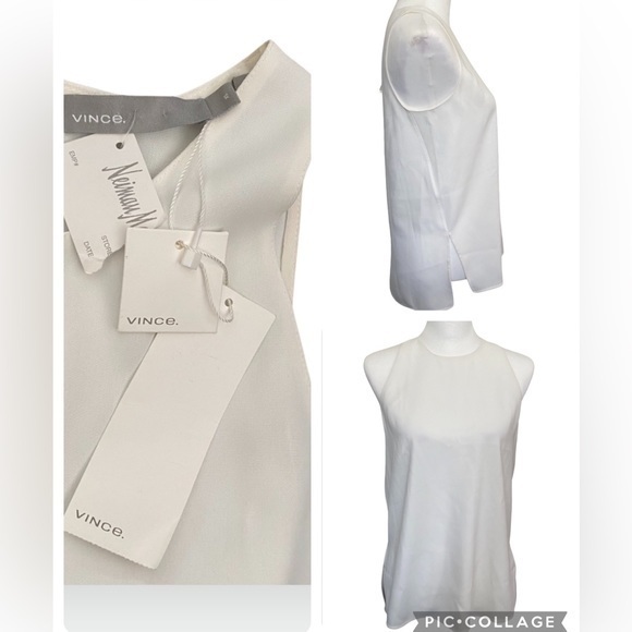 VINCE Bonded Laser Tank Off White Top Women’s XS - Picture 1 of 9